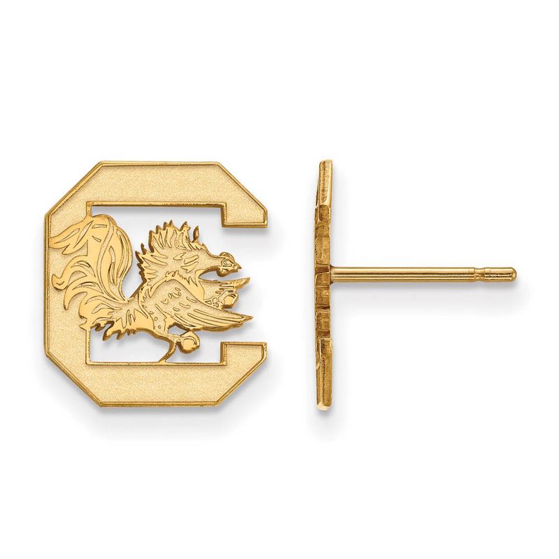 10k Yellow Gold U Of South Carolina Small Post Earrings